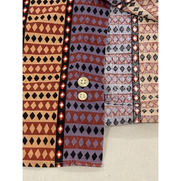 Tommy Hilfiger Men's L Western Diamond Pattern Button Down Shirt Vintage 90s - Picture 5 of 7